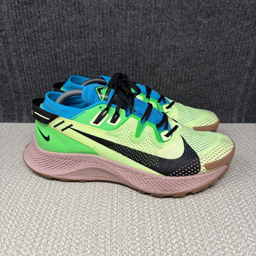 Nike Pegasus Trail 2 Barely Volt Green Black Laser Blue Shoes Mens 11 CK4305-700
